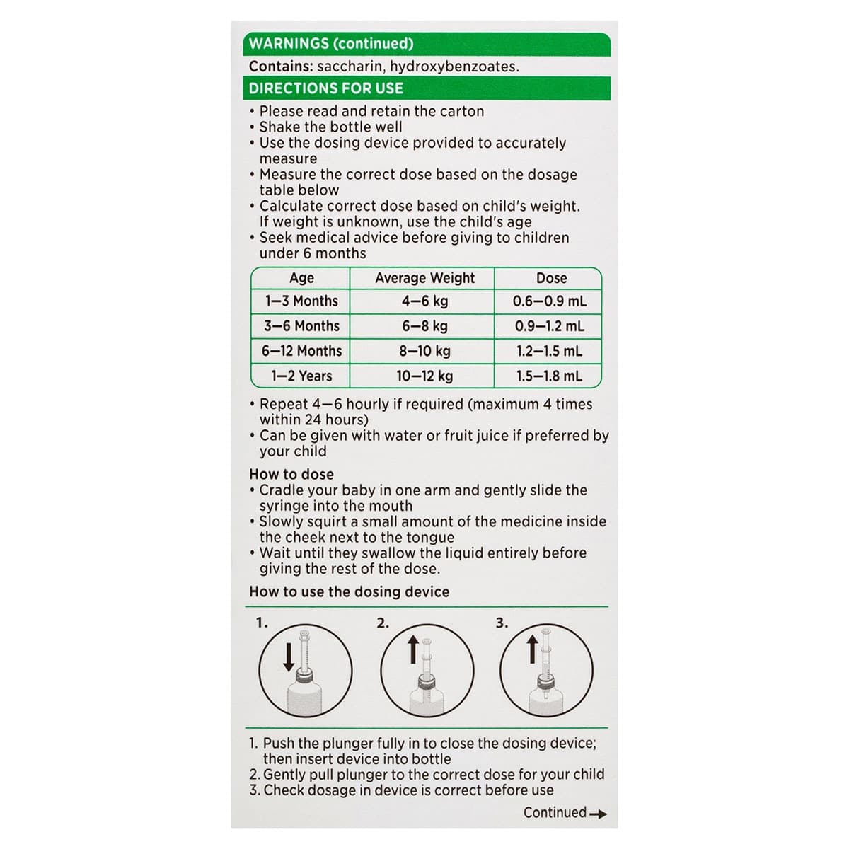 Thumbnail Panadol Children 1 Month - 1 Year Drops with Dosing Device 20ml