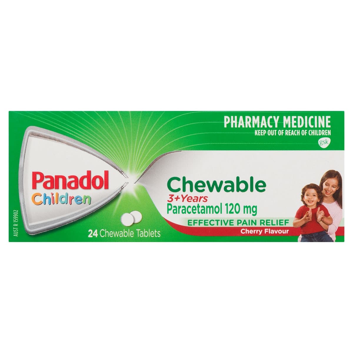 Thumbnail Panadol Children 3 Years+ Pain Relief 24 Chewable Tablets