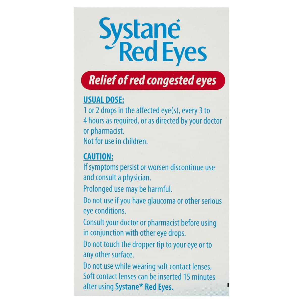 Thumbnail Systane Red Eye Drops Red Congested Eye Relief 15ml