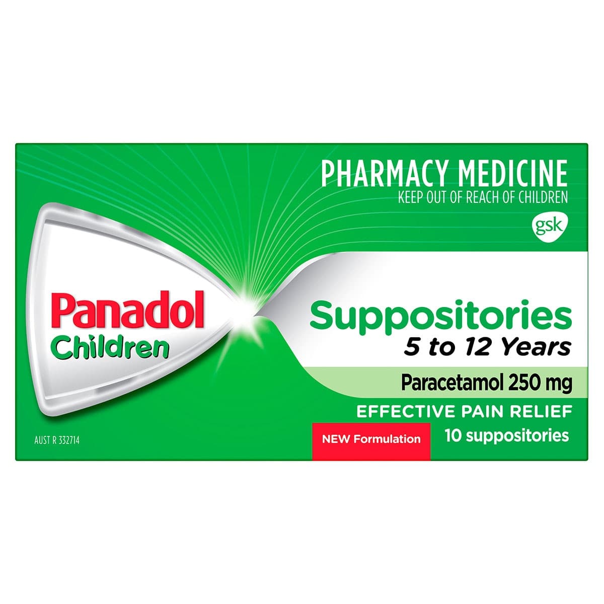 Thumbnail Panadol Children Suppositories 5 - 12 Years Pain Relief 10 Pack