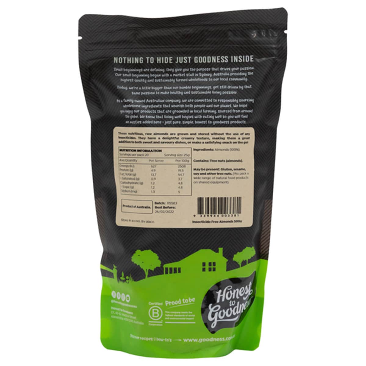 Thumbnail Honest to Goodness Insecticide Free Almonds 500g