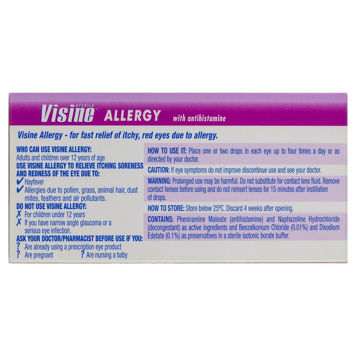 Thumbnail Visine Eye Drops Allergy with Antihistamine 15ml