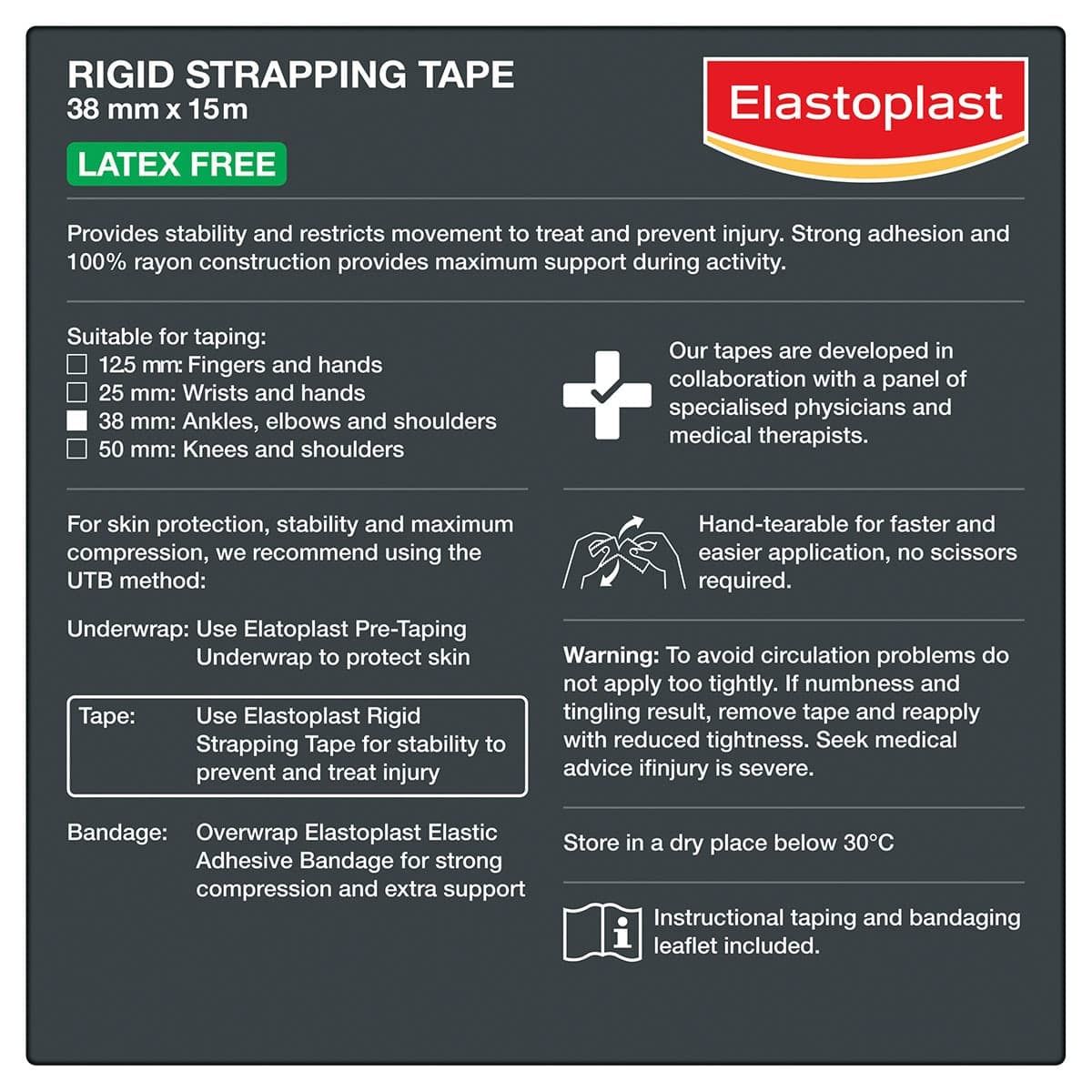 Thumbnail Elastoplast Rigid Strapping Tape 38mm x 15m Roll