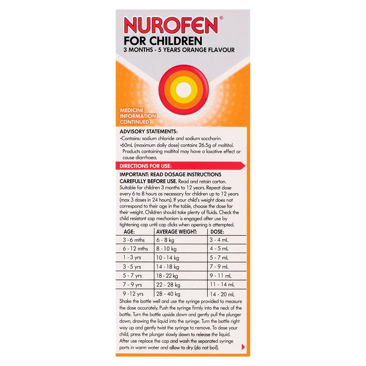 Thumbnail Nurofen for Children 3 Months - 5 Years Pain & Fever Relief Orange 200ml
