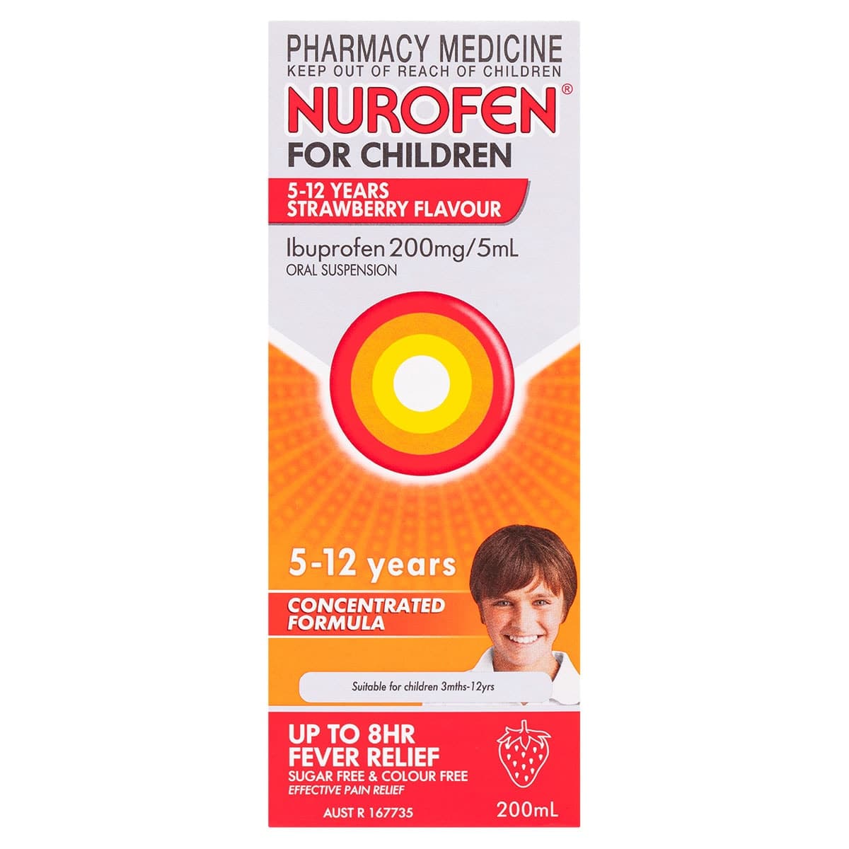 Thumbnail Nurofen for Children 5 - 12 Years Pain & Fever Relief Strawberry 200ml
