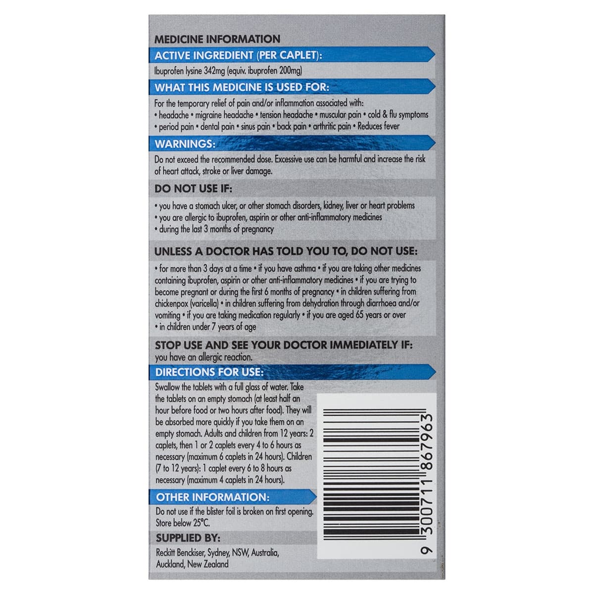 Thumbnail Nurofen Quickzorb Fast Absorption Pain Relief 48 Caplets