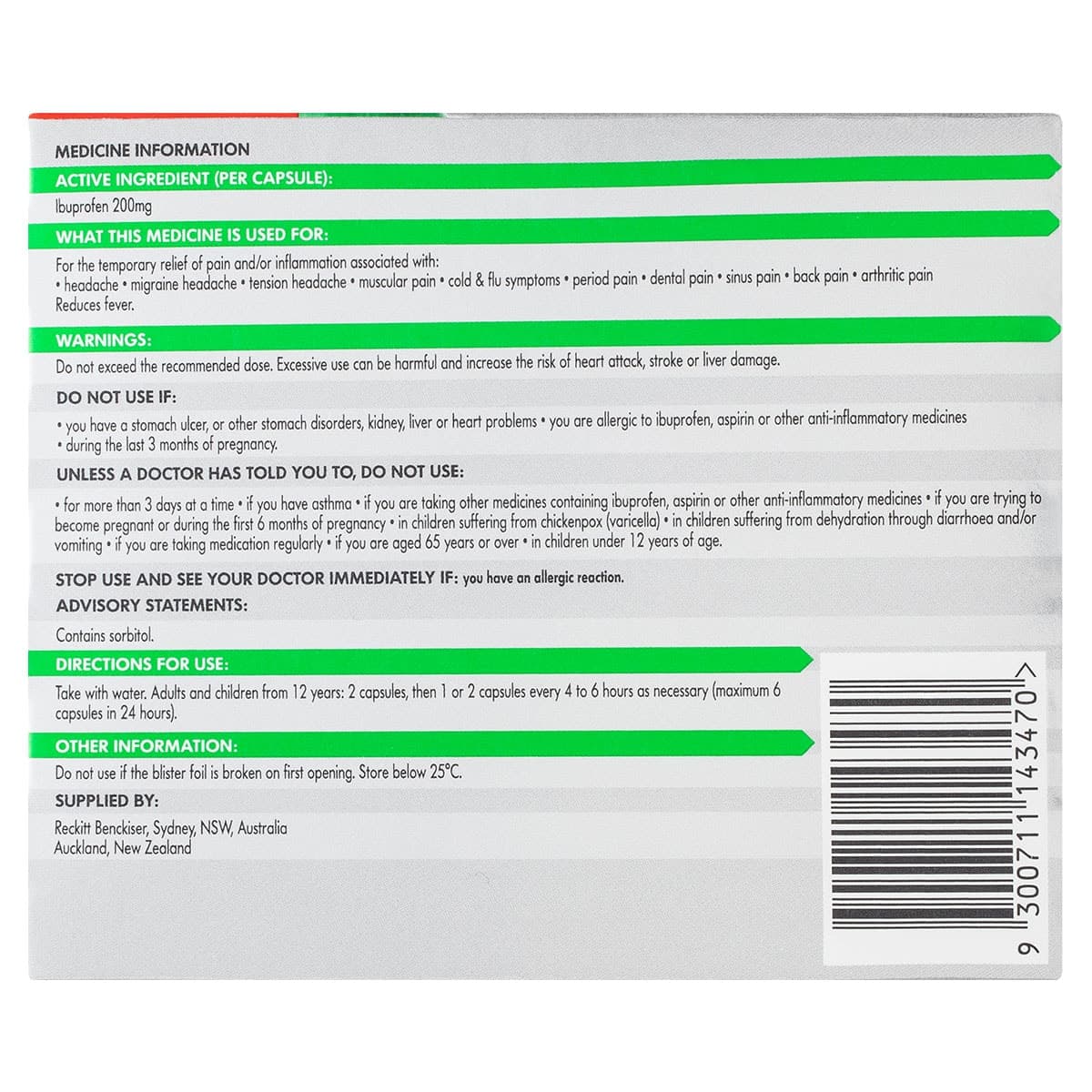 Thumbnail Nurofen Zavance Fast Pain Relief 80 Liquid Capsules