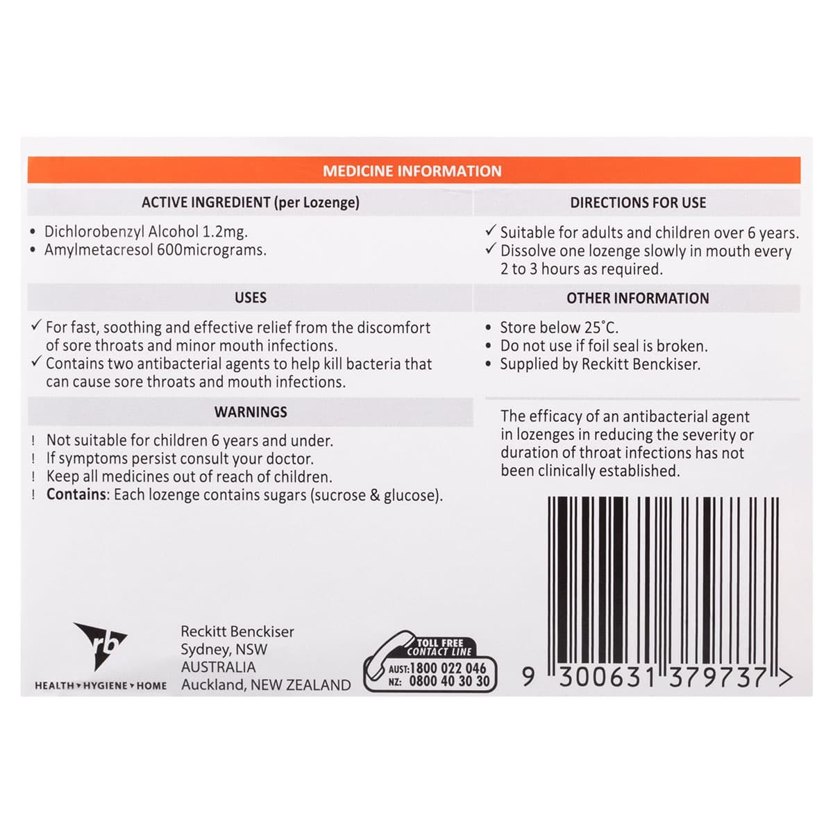 Thumbnail Strepsils Sore Throat Relief Lozenges Orange 36 Pack