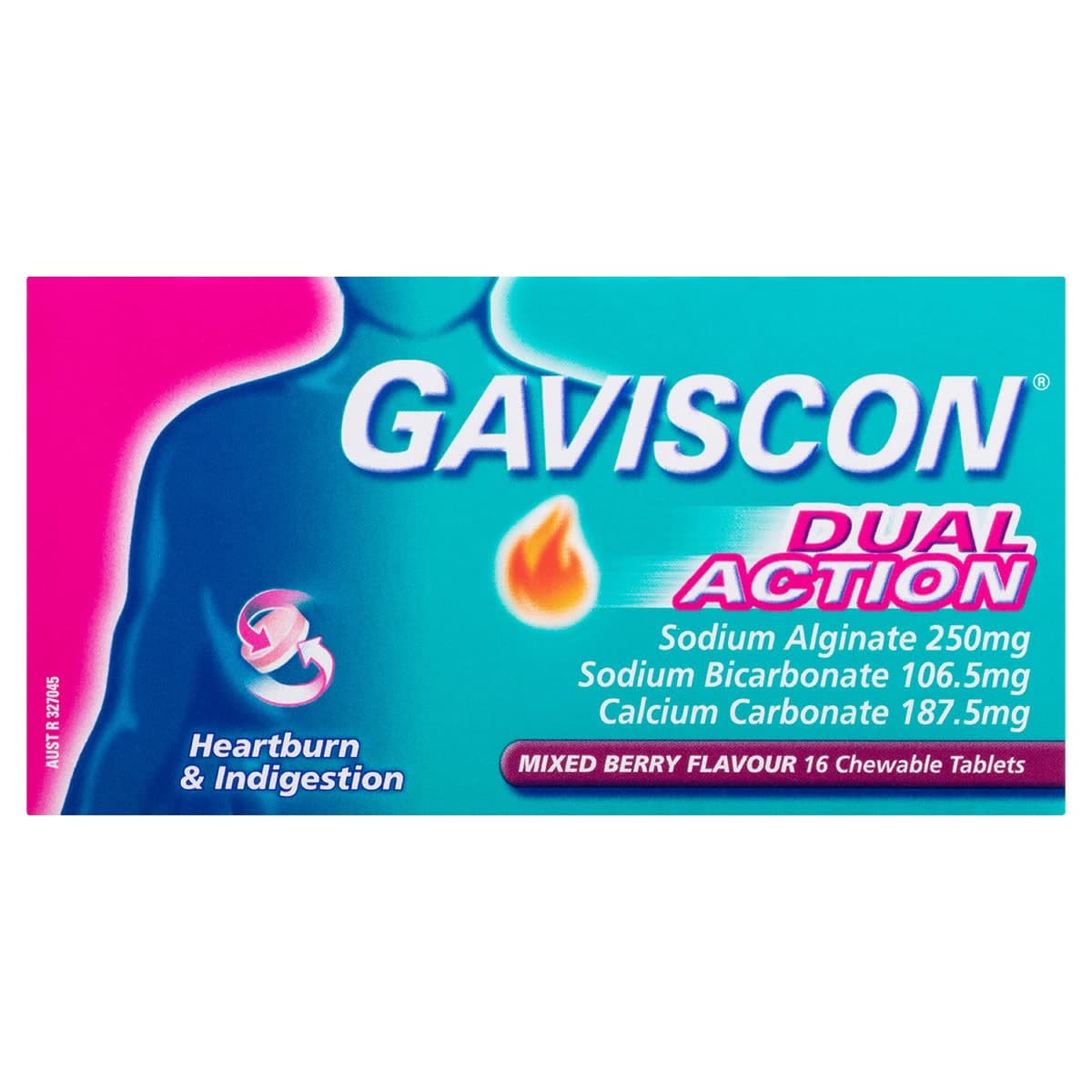 Thumbnail Gaviscon Dual Action Mixed Berry Chewable Tablets 16 Pack
