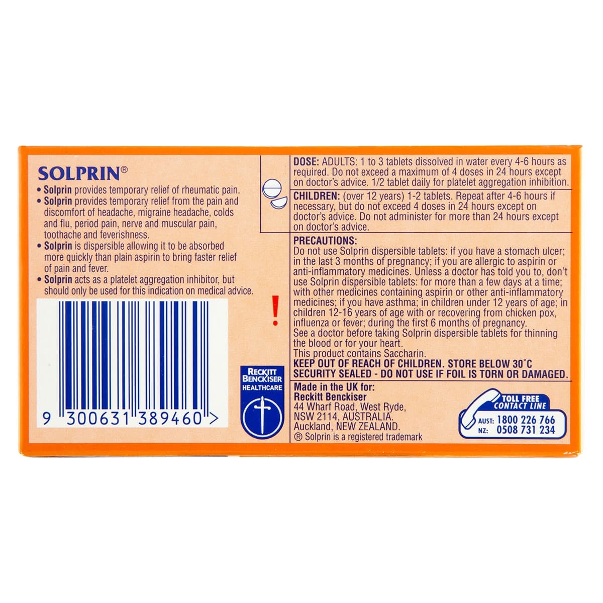 Thumbnail Solprin Pain & Fever Relief 96 Dispersible Tablets