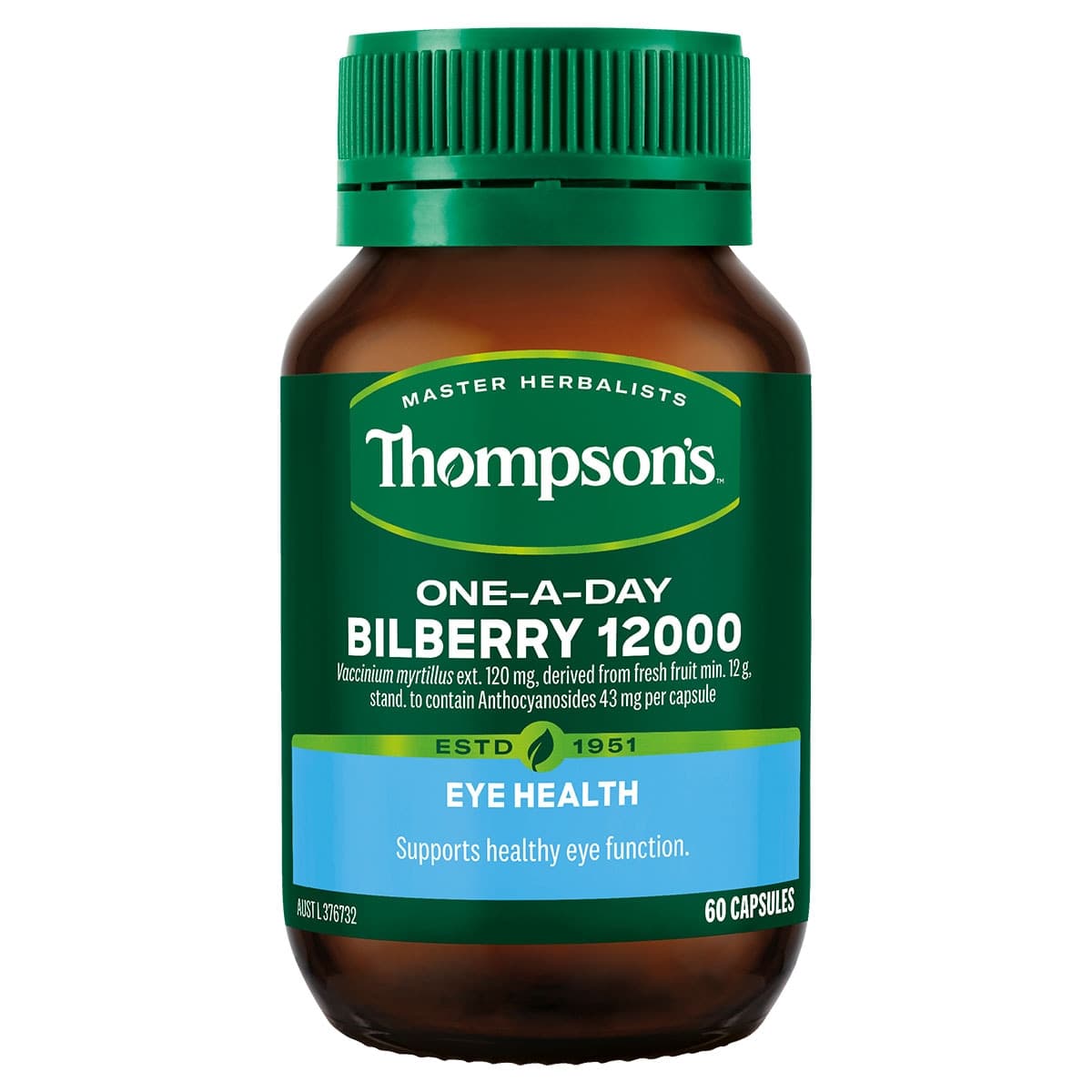Thumbnail Thompsons One a Day Bilberry 12000mg 60 Capsules