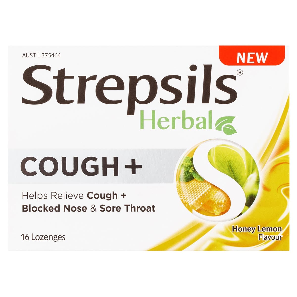 Thumbnail Strepsils Herbal Cough+ Honey Lemon 16 Lozenges