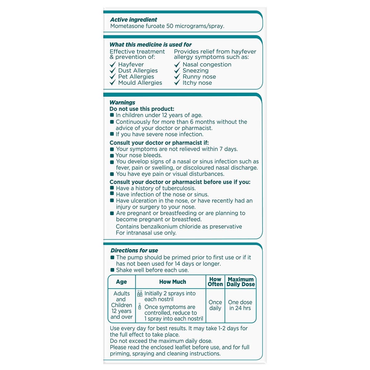 Thumbnail Nasonex Allergy Non-Drowsy 24 Hour Nasal Spray 140 Metered Sprays