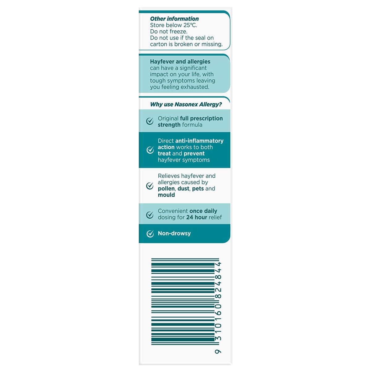 Thumbnail Nasonex Allergy Non-Drowsy 24 Hour Nasal Spray 140 Metered Sprays