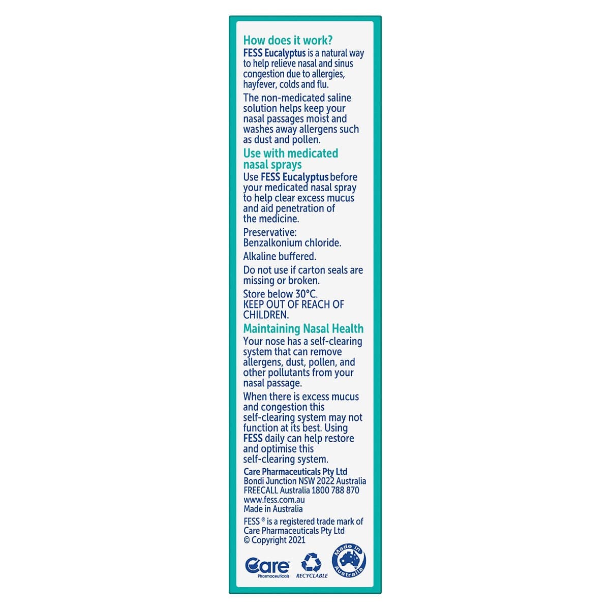 Thumbnail Fess Eucalyptus Saline Nasal Spray 30ml