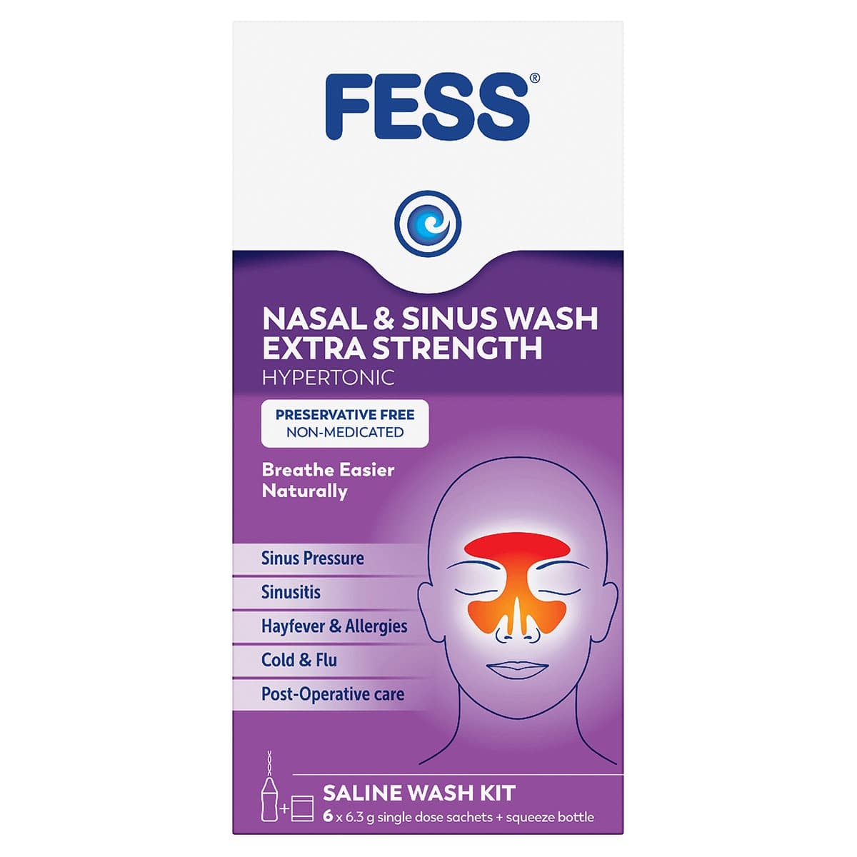 Thumbnail Fess Nasal & Sinus Wash Extra Strength Starter Kit 6 Pack