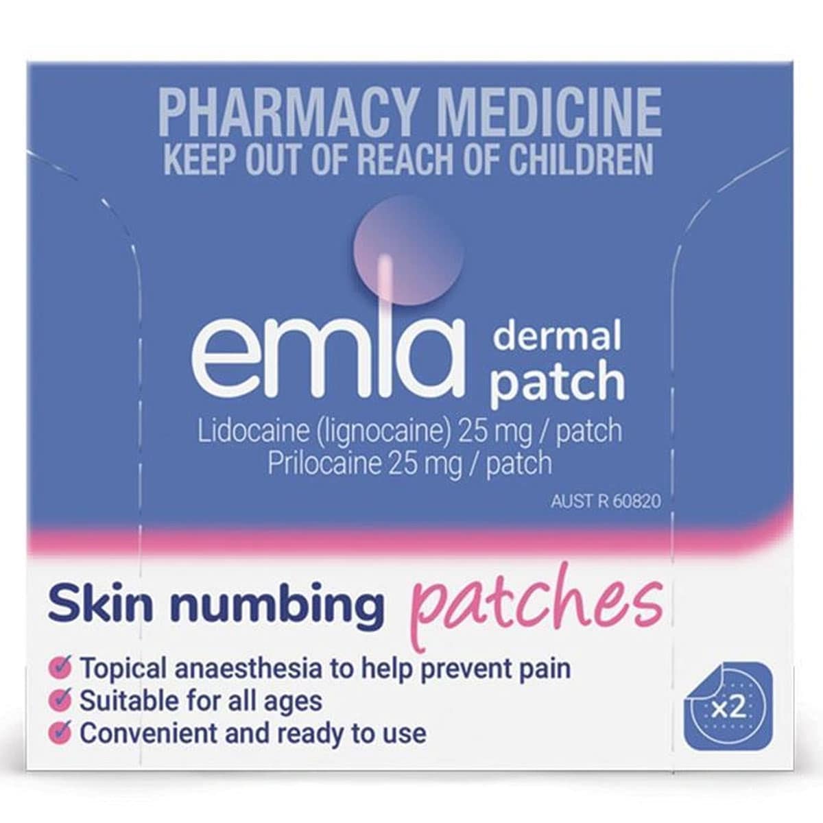 Thumbnail Emla Dermal Patch 2 Skin Numbing Patches