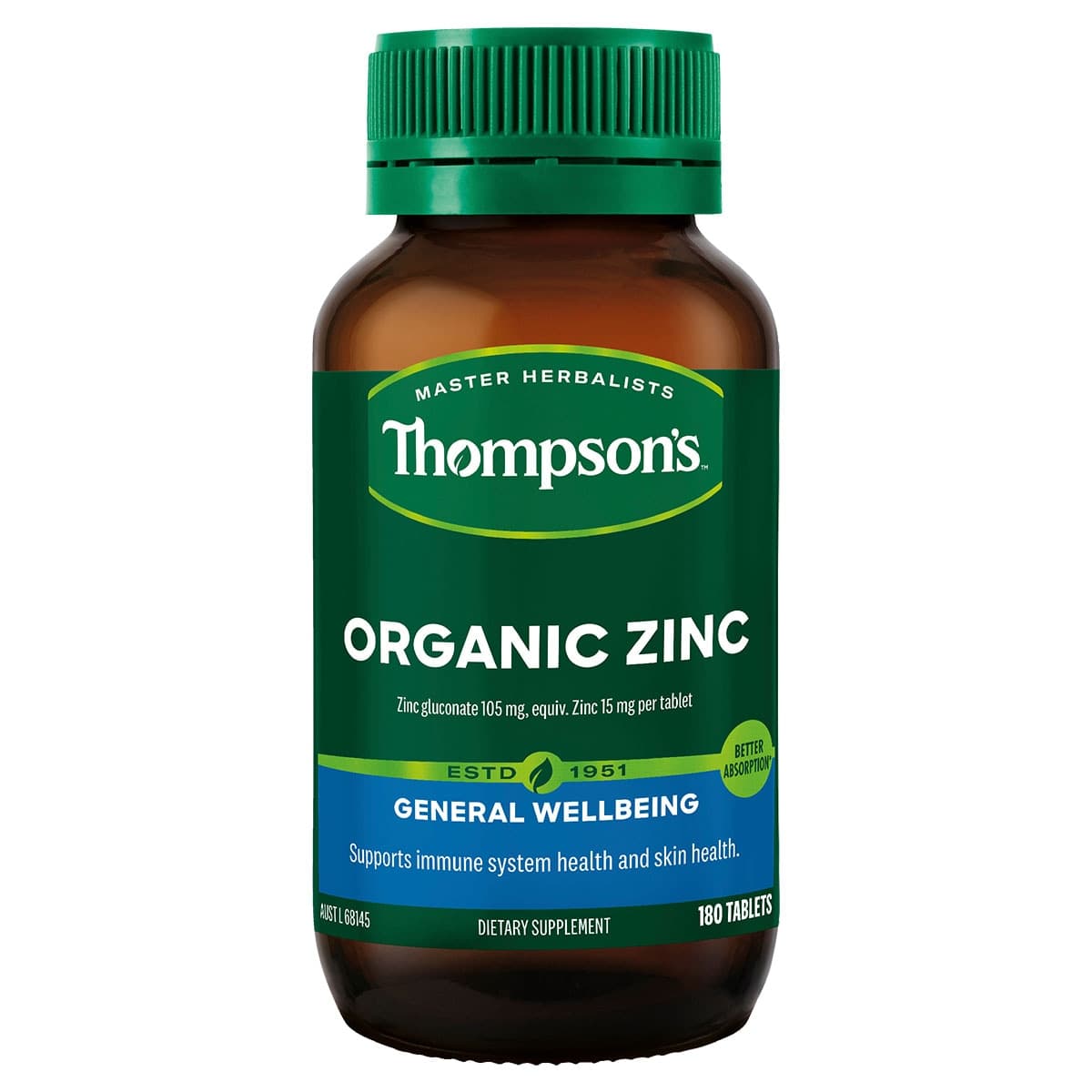 Thumbnail Thompsons Organic Zinc 180 Tablets
