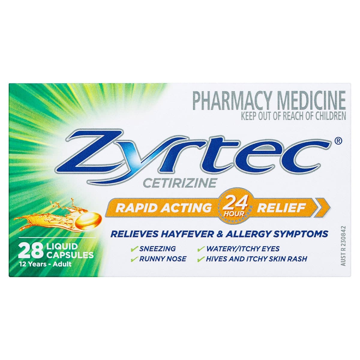 Thumbnail Zyrtec Rapid Acting Hayfever & Allergy Relief 28 Liquid Capsules