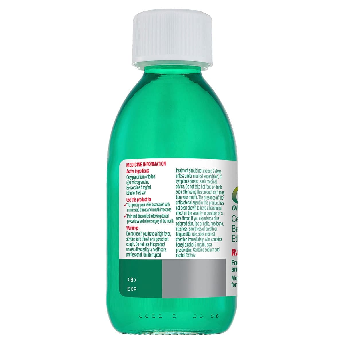 Thumbnail Cepacaine Oral Solution Anaesthetic & Antibacterial 200ml