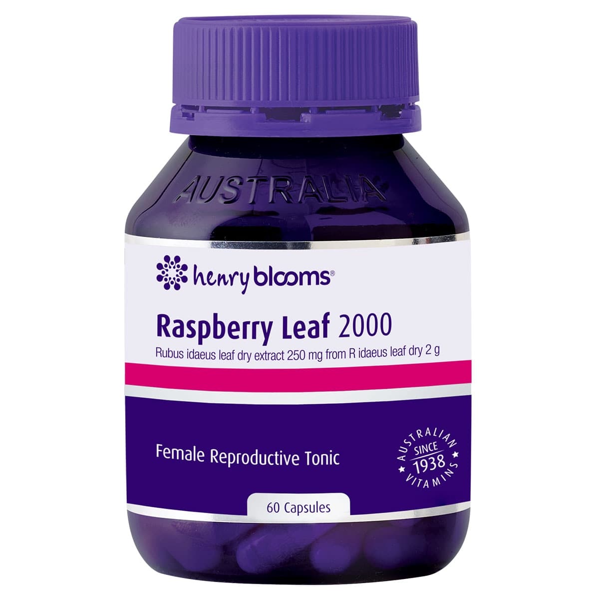 Thumbnail Henry Blooms Raspberry Leaf 2000mg 60 Capsules