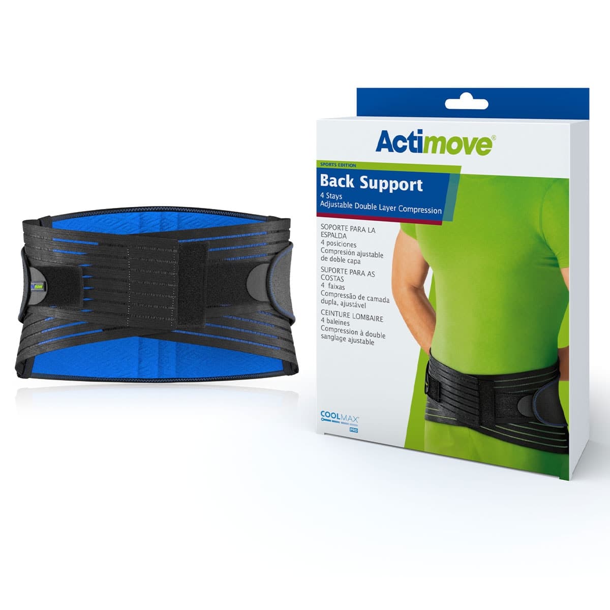 Thumbnail Actimove Sport Adjustable Back Support Large Black