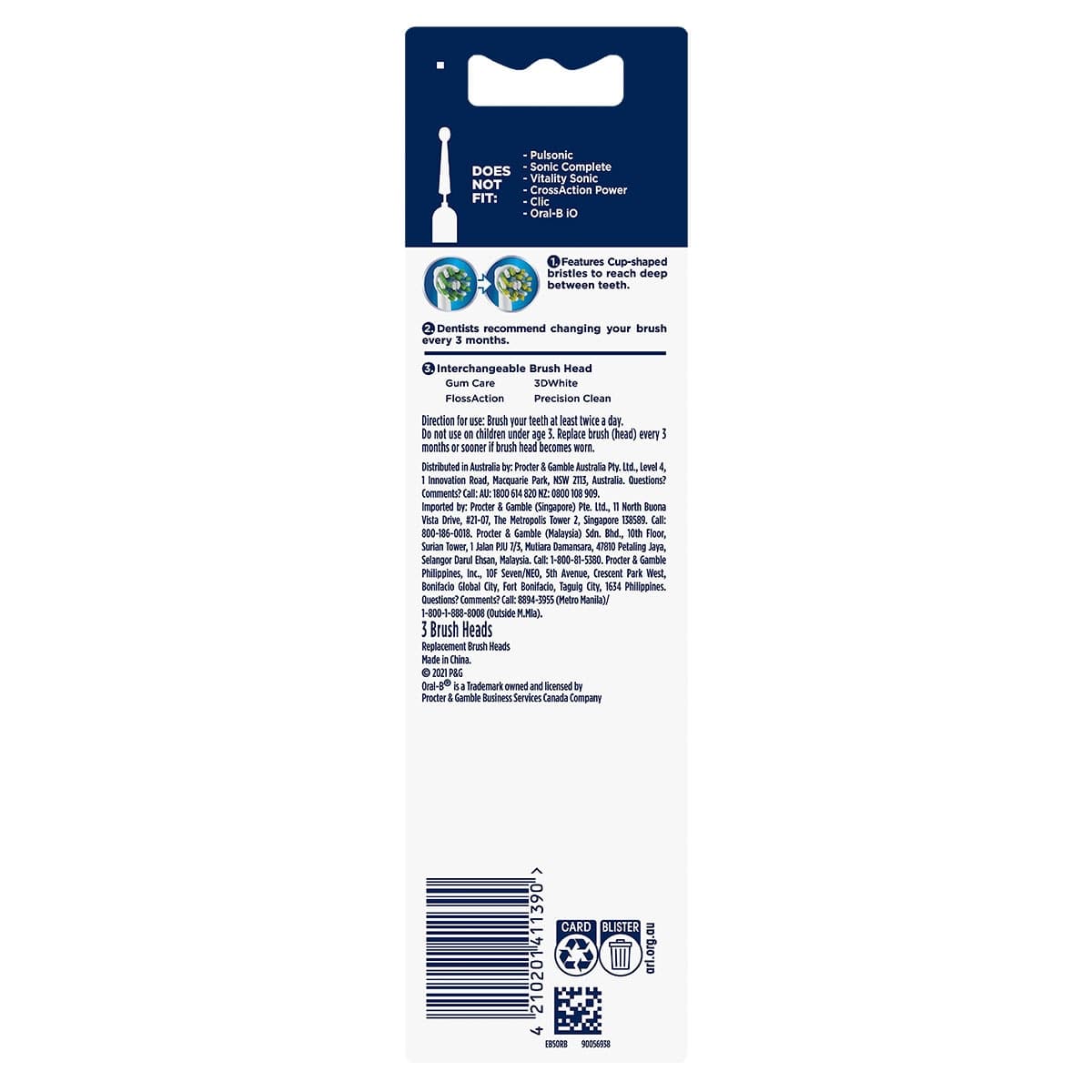 Thumbnail Oral B CrossAction Electric Toothbrush Heads 3 Pack