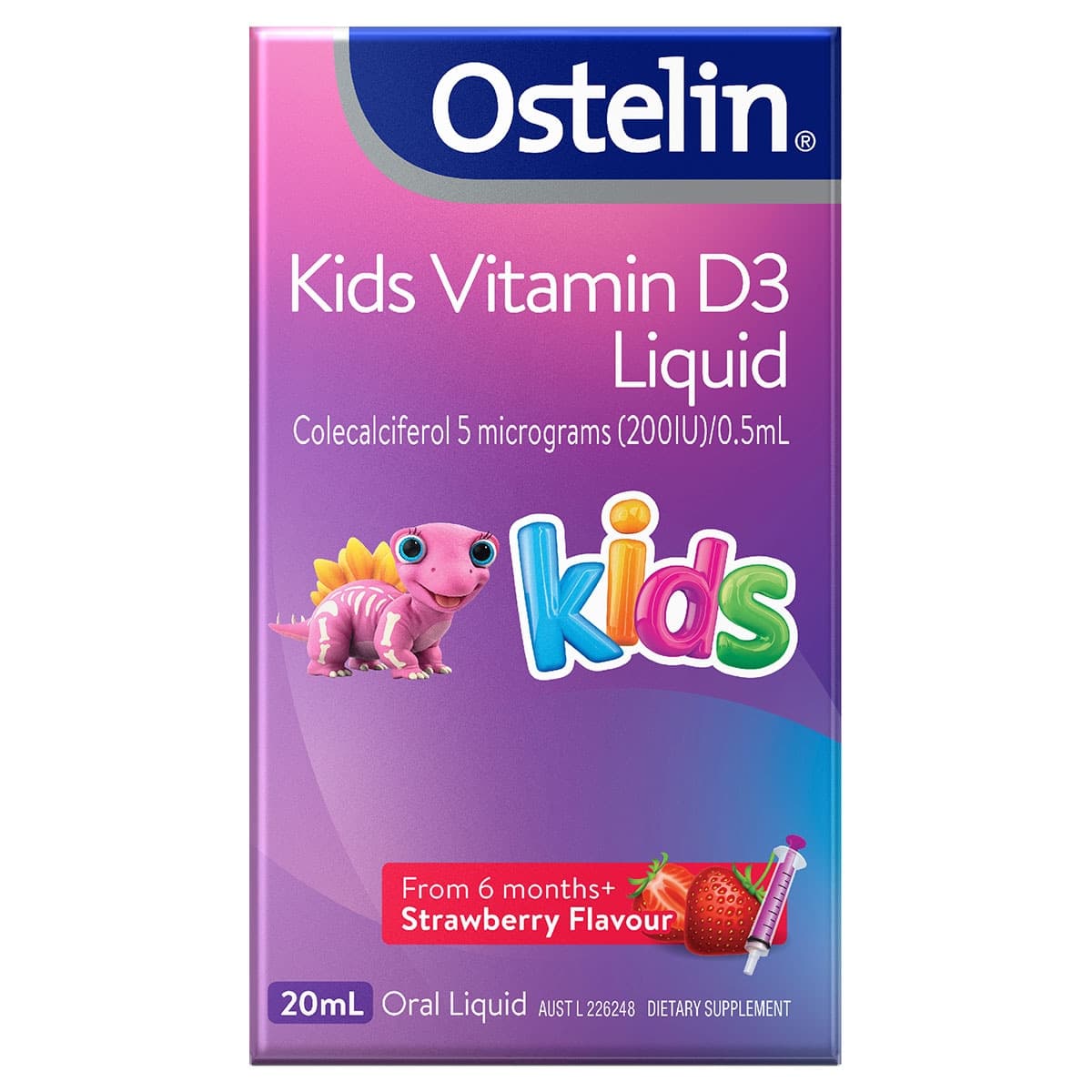 Thumbnail Ostelin Kids Vitamin D3 Liquid Strawberry Flavour 20ml