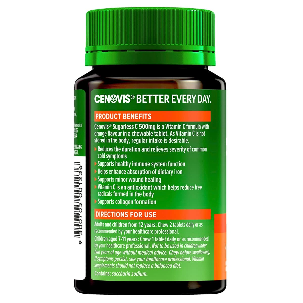 Thumbnail Cenovis Sugarless Vitamin C 500mg Orange 100 Tablets