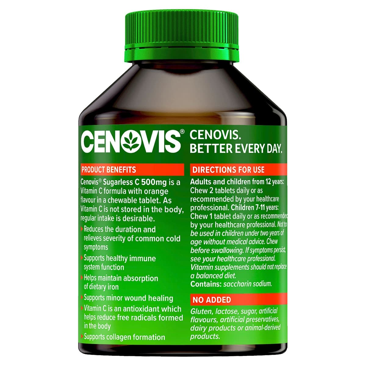 Thumbnail Cenovis Sugarless Vitamin C 500mg Orange 300 Tablets