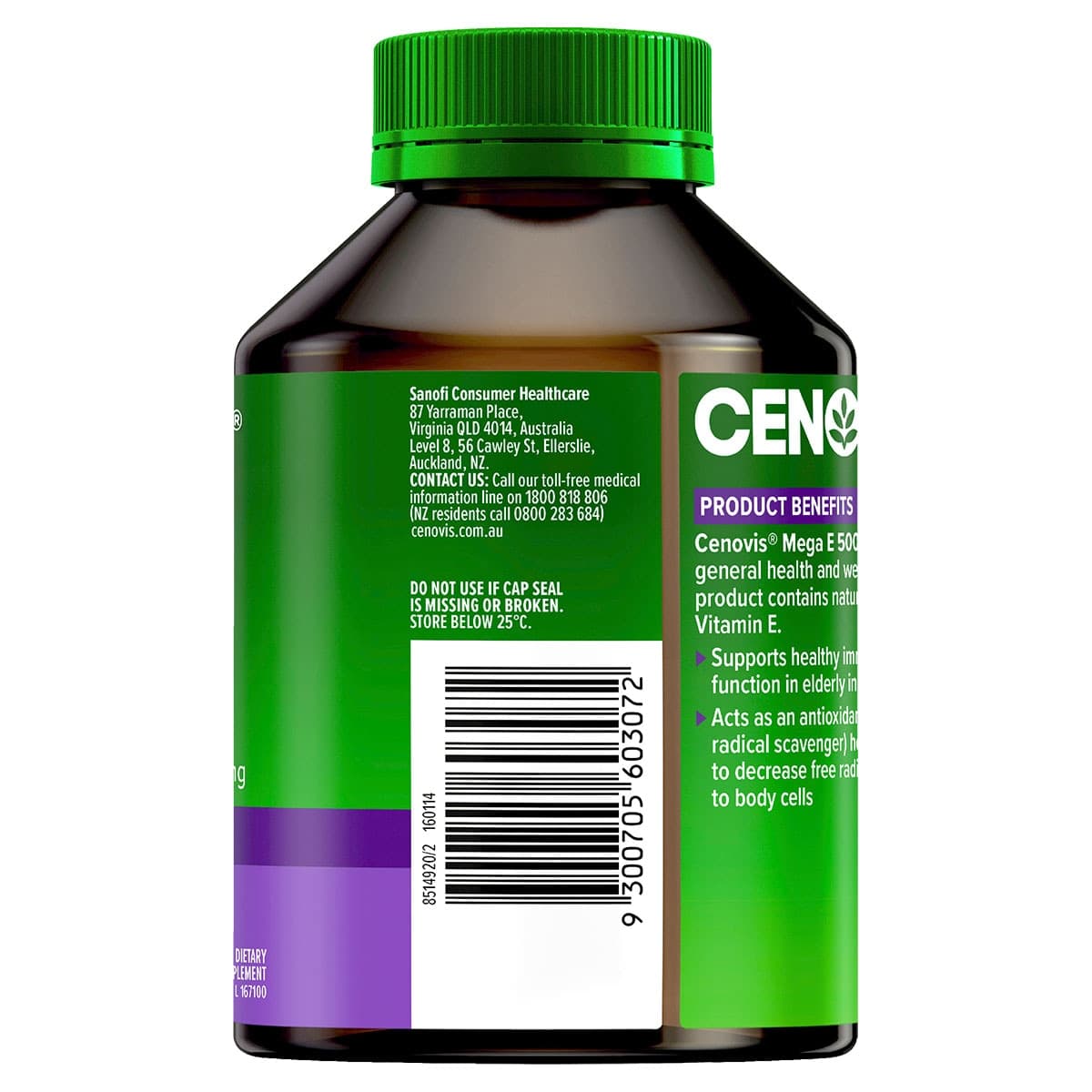 Thumbnail Cenovis Mega E 500IU 250 Capsules