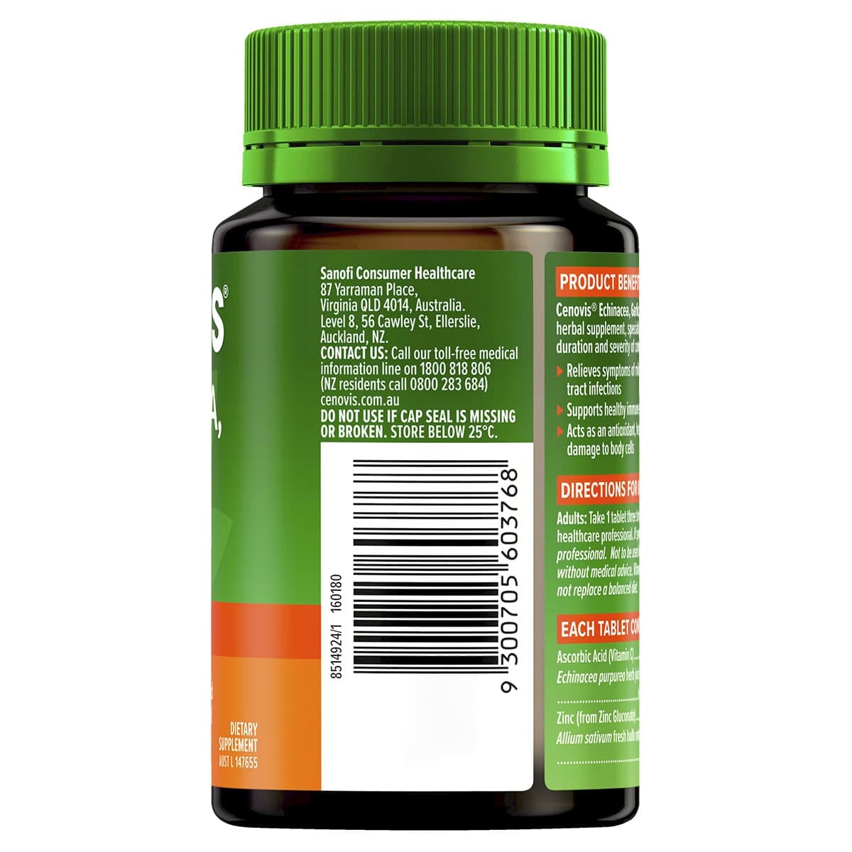 Thumbnail Cenovis Echinacea Garlic Zinc & C 125 Tablets