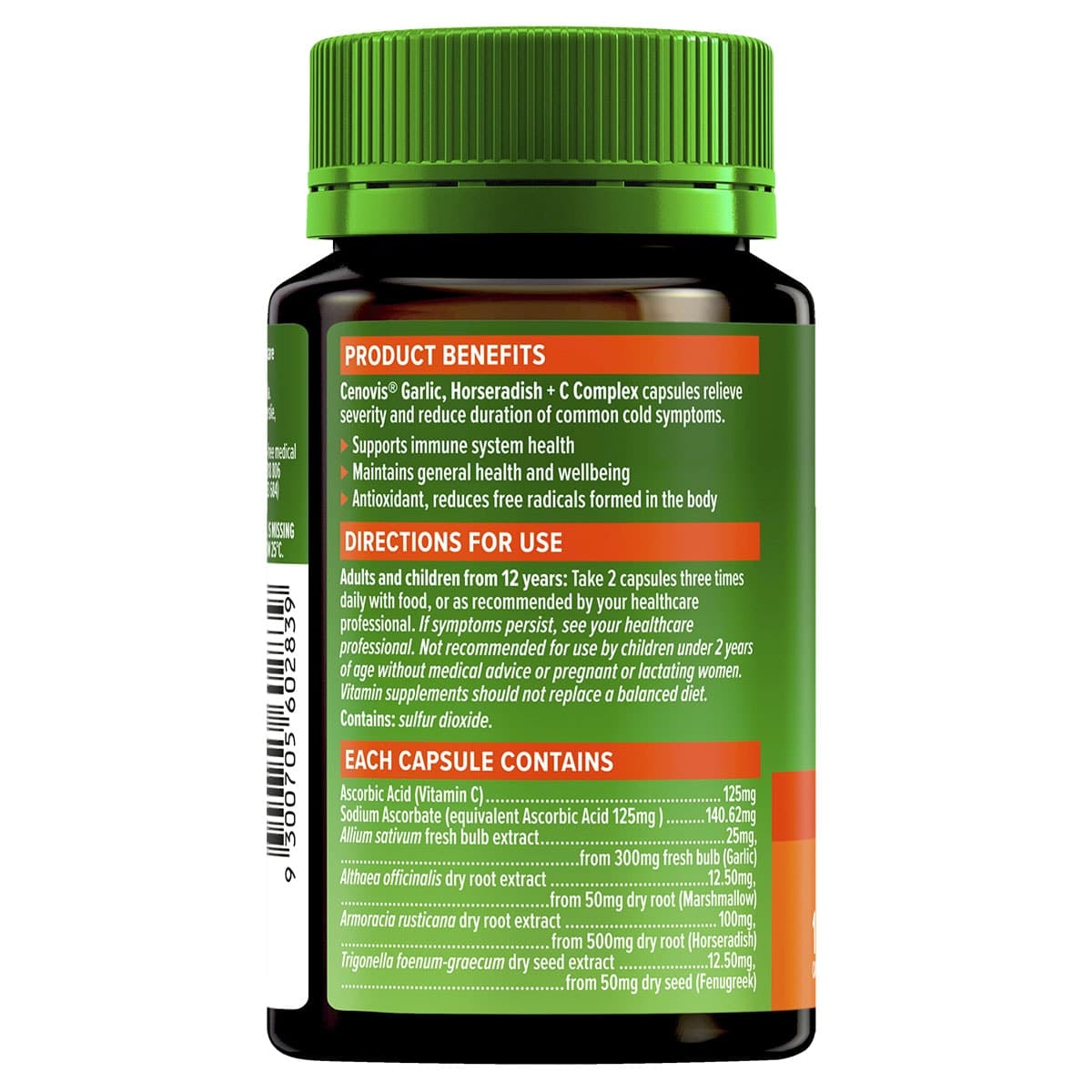 Thumbnail Cenovis Garlic & Horseradish + C Complex 120 Capsules