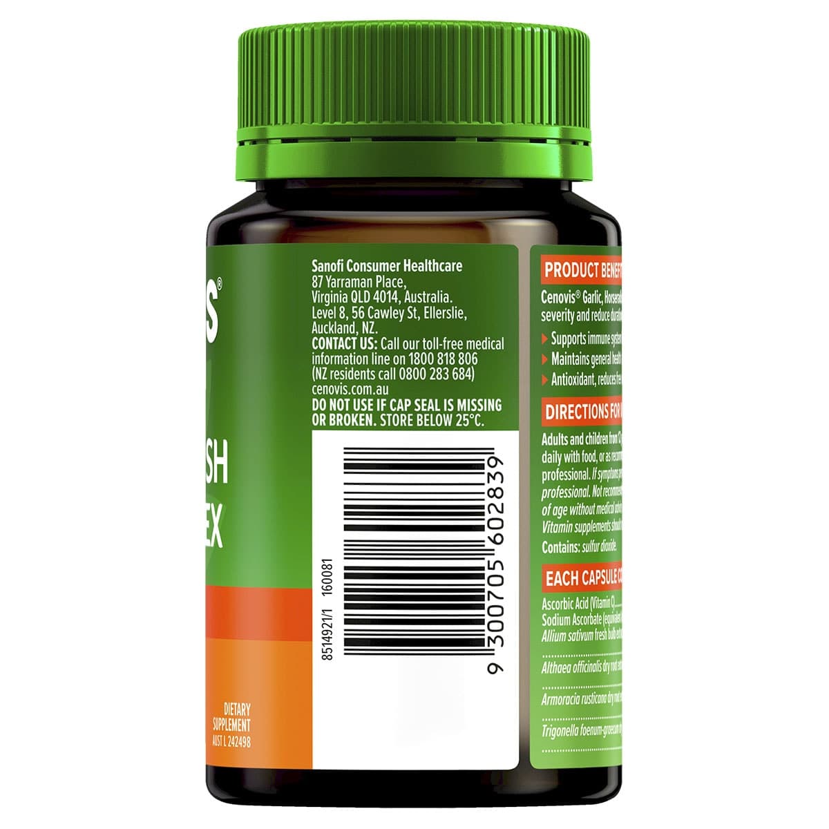 Thumbnail Cenovis Garlic & Horseradish + C Complex 120 Capsules