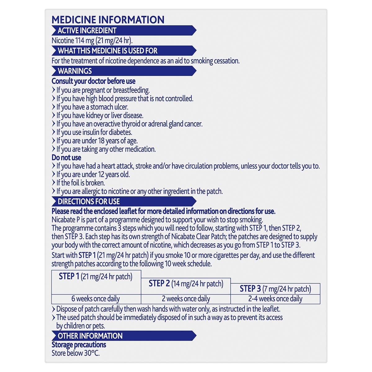 Thumbnail Nicabate P Patch 21mg Quit Smoking 28 Patches