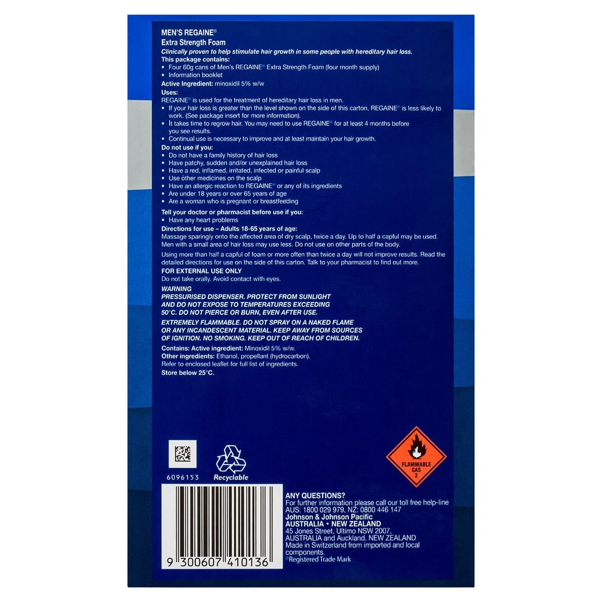 Thumbnail Regaine Mens FOAM Extra Strength Hair Loss Treatment 60g x 4 Pack