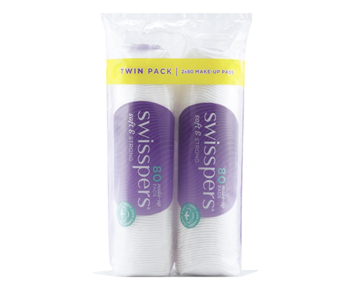Thumbnail Swisspers Make Up Pads Round 2 x 80 Pack