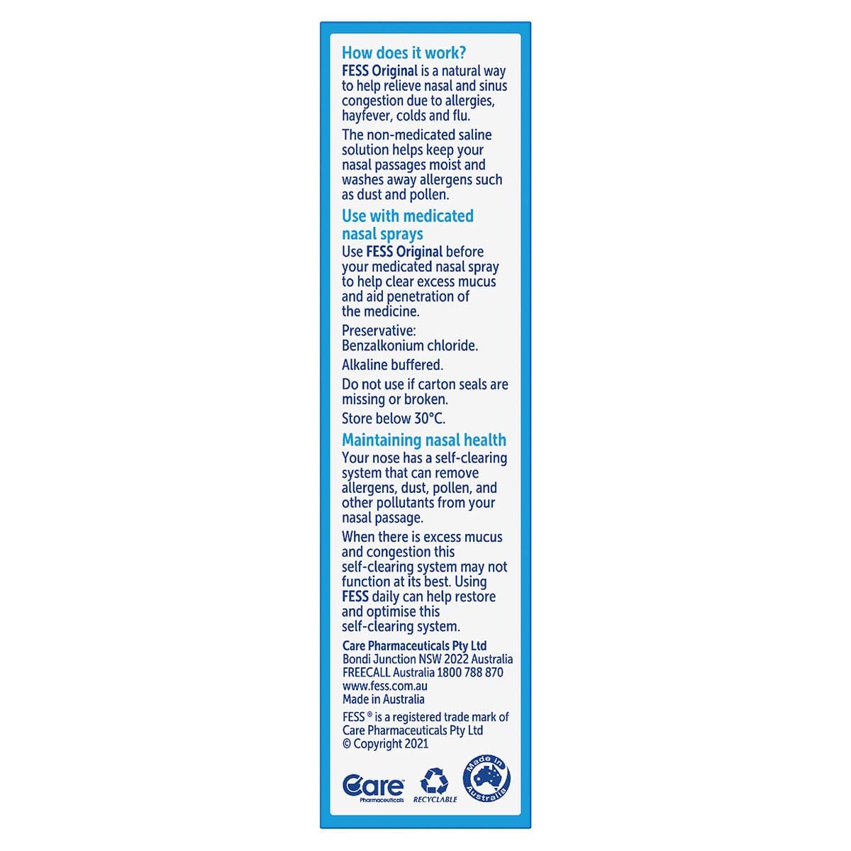 Thumbnail Fess Original Saline Nasal Spray 30ml