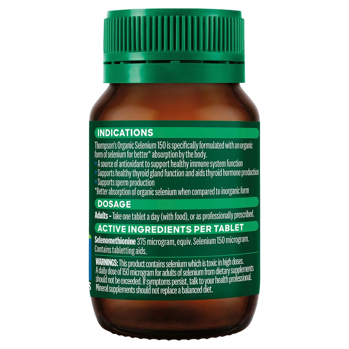 Thumbnail Thompsons Organic Selenium 150mcg 60 Tablets