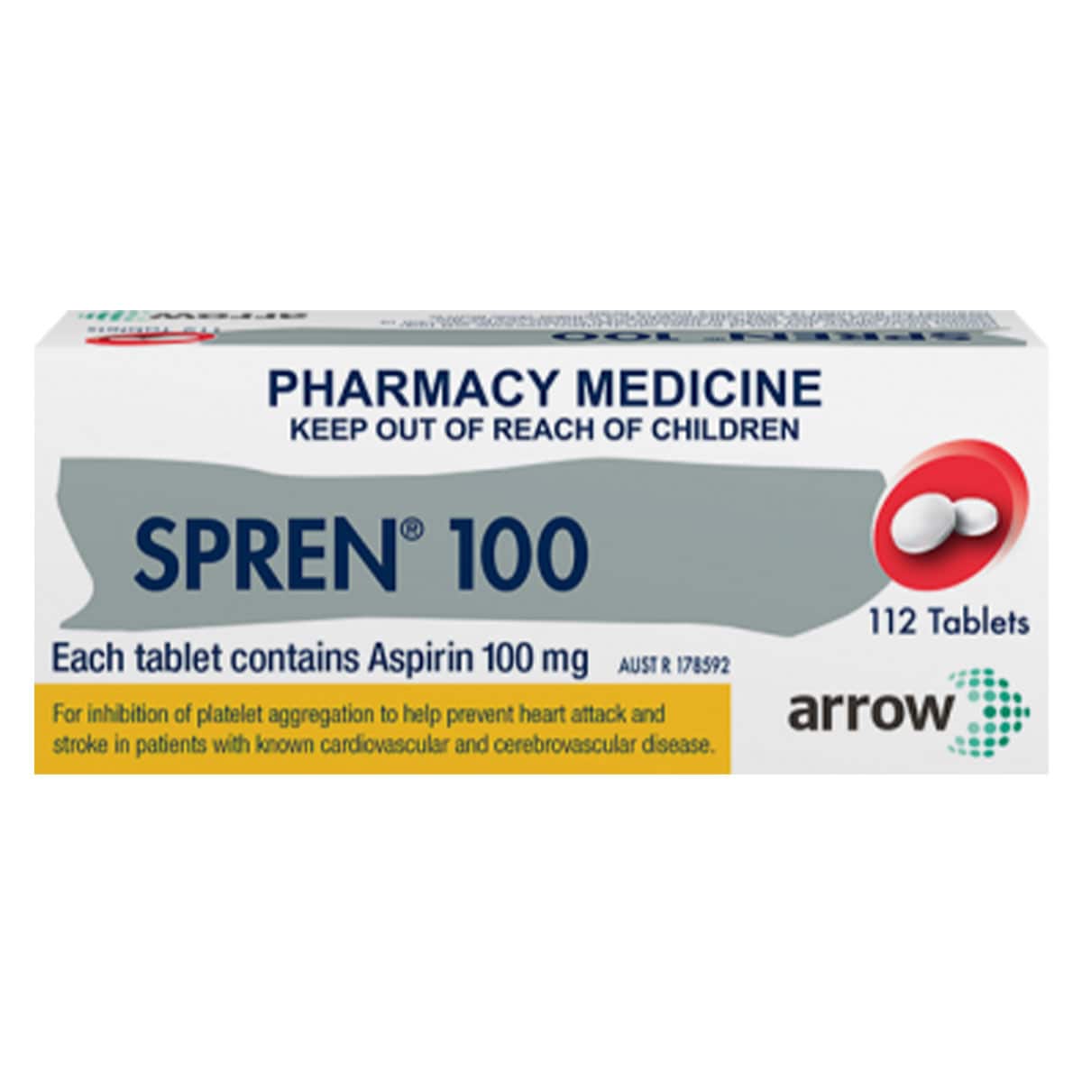 Thumbnail Spren Aspirin 112 Tablets