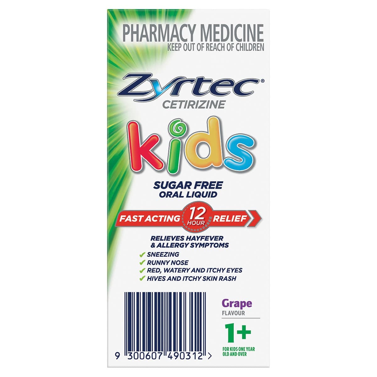 Thumbnail Zyrtec Kids Fast Acting Allergy & Hayfever Relief Grape Flavour Oral Liquid 60ml