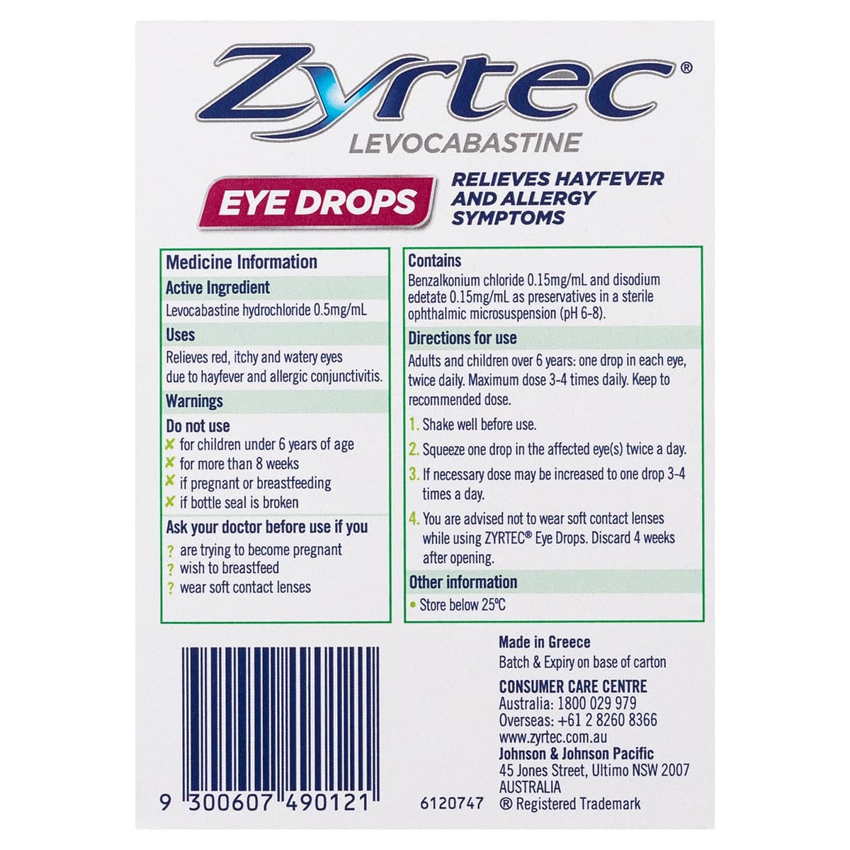 Thumbnail Zyrtec Antihistamine Eye Drops Rapid Relief 4ml