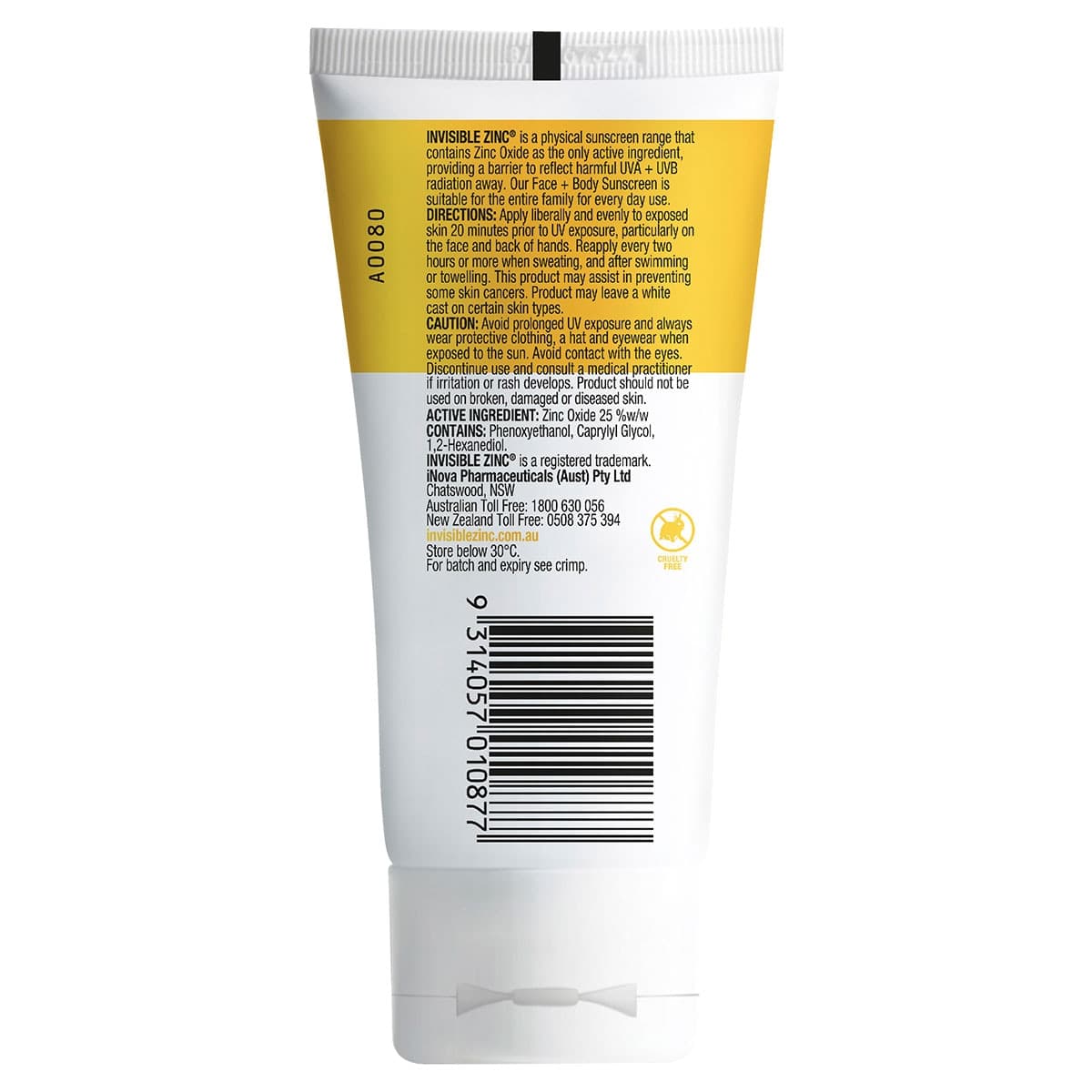 Thumbnail Invisible Zinc Sunscreen Face & Body SPF50+ 75g