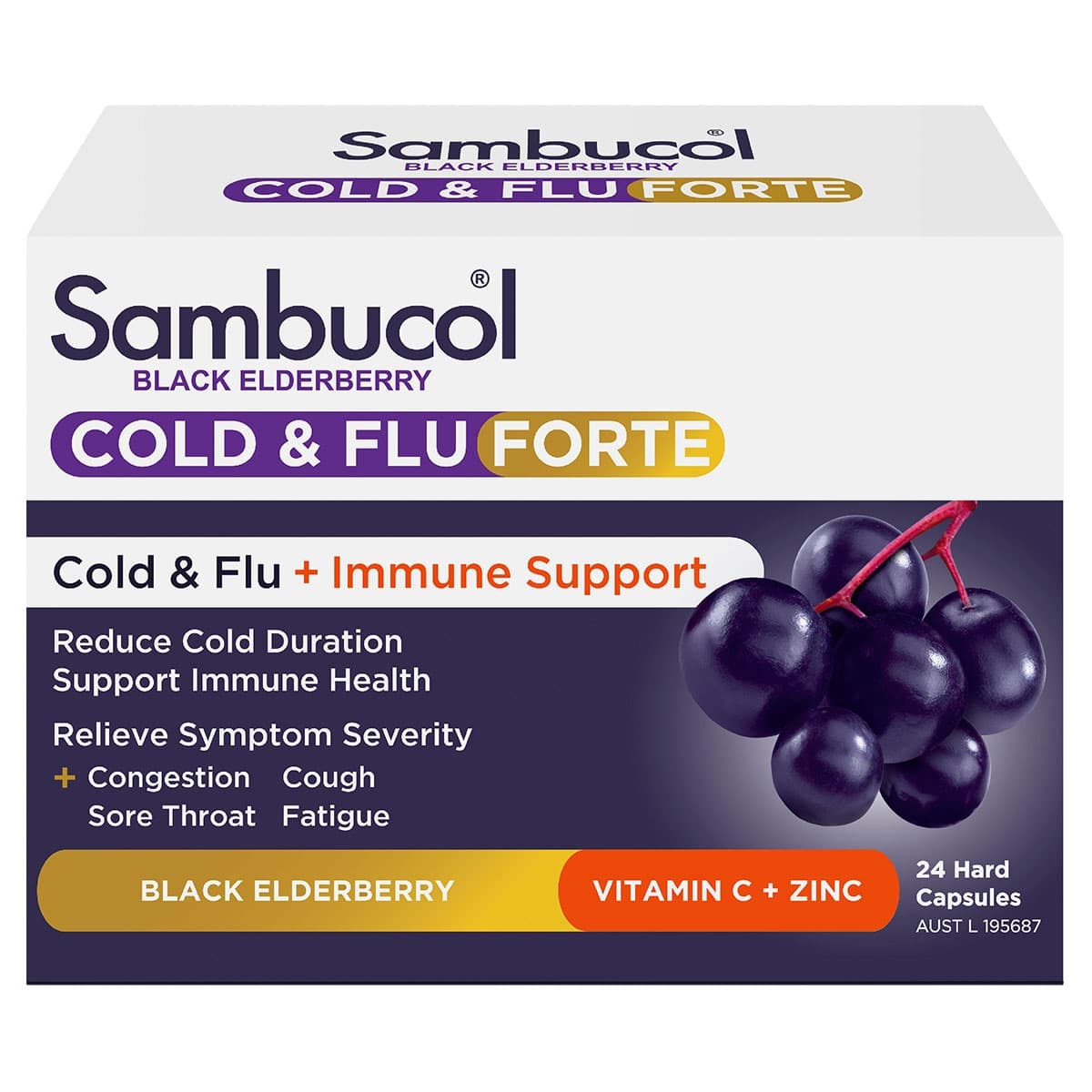 Thumbnail Sambucol Cold & Flu Forte 24 Capsules