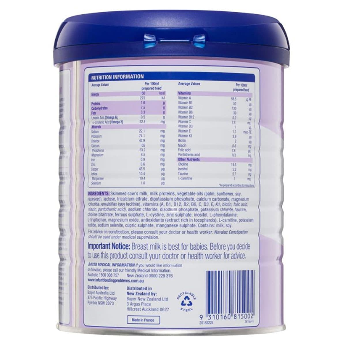Thumbnail Novalac Constipation Infant Formula 800g