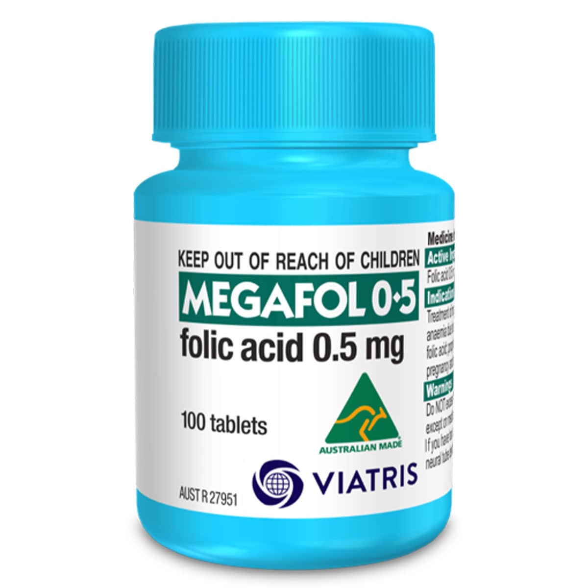 Thumbnail Megafol Folic Acid (0.5mg) 100 Tablets