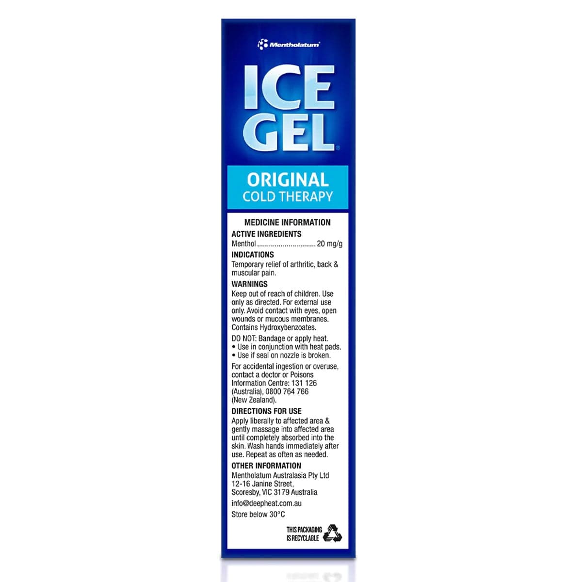 Thumbnail Mentholatum Ice Gel Therapy 100g