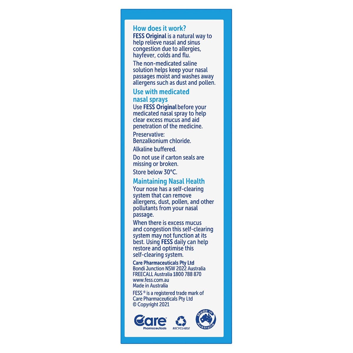 Thumbnail Fess Original Saline Nasal Spray 75ml