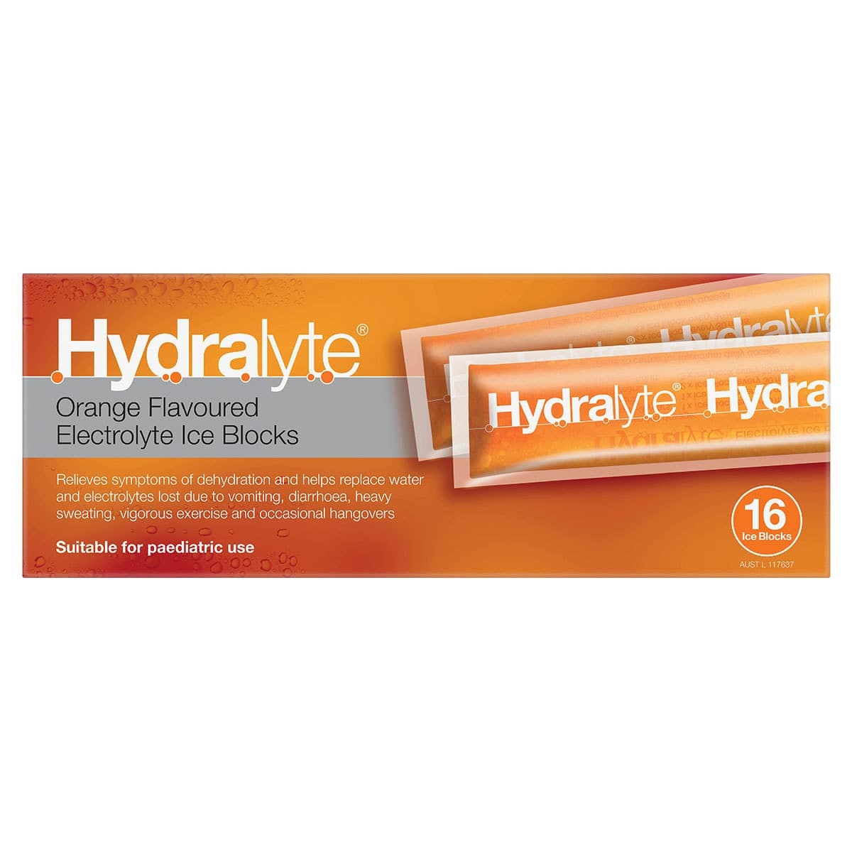 Thumbnail Hydralyte Electrolyte Ice Blocks Orange 16 Pack