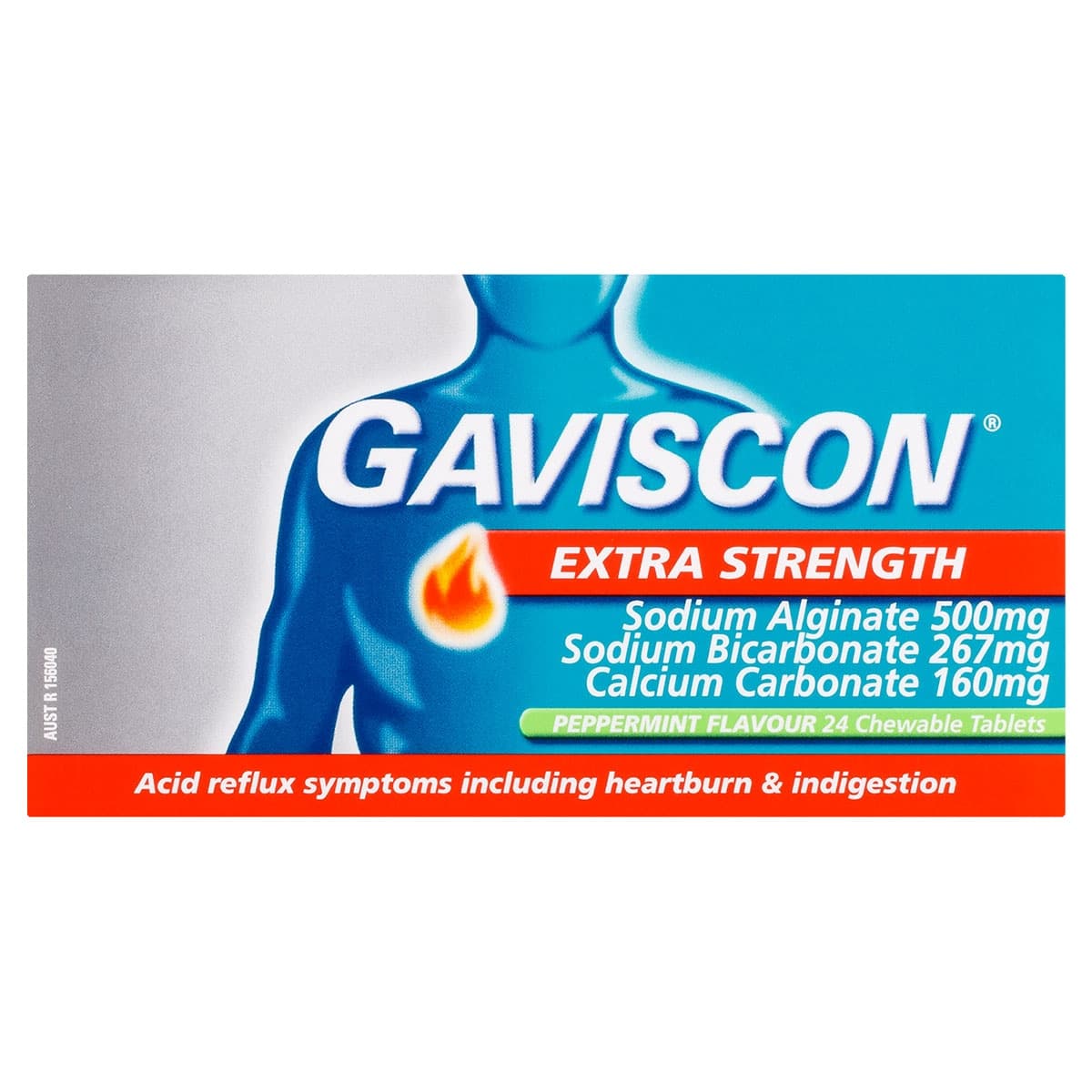 Thumbnail Gaviscon Extra Strength Heartburn & Indigestion Peppermint Flavour 24 Tablets